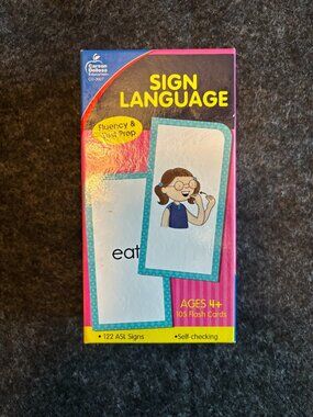 ASL Sign Language Flash Cards (Ages 4+) – Carson Dellosa – Gently Used